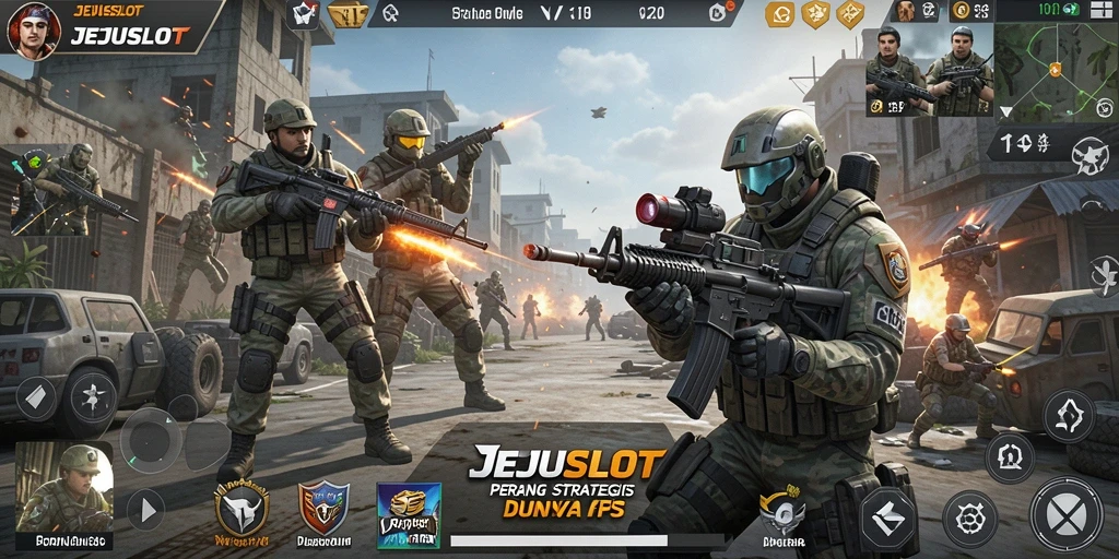 Gameplay seru dalam JEJUSLOT dengan aksi tembak-tembakan yang mendebarkan.