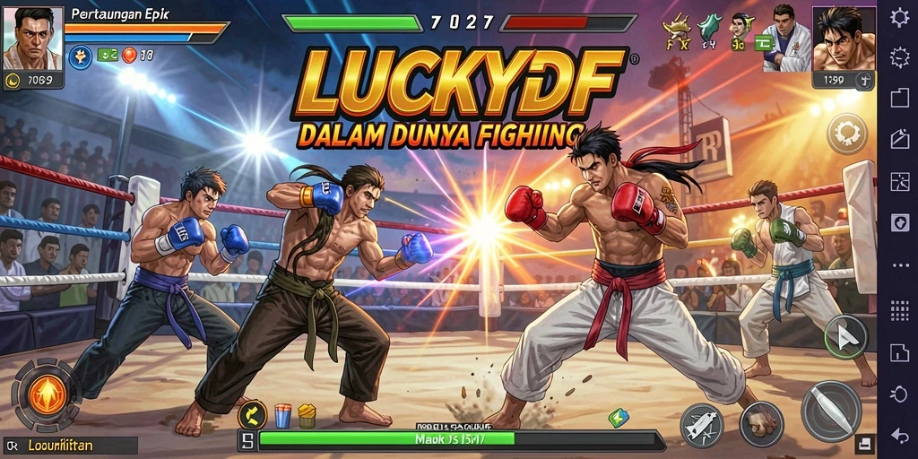 Screenshot aksi pertarungan seru di LUCKYDF.