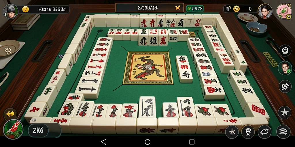 Tampilan gameplay ZK6 yang menarik dengan elemen Mahjong yang khas.